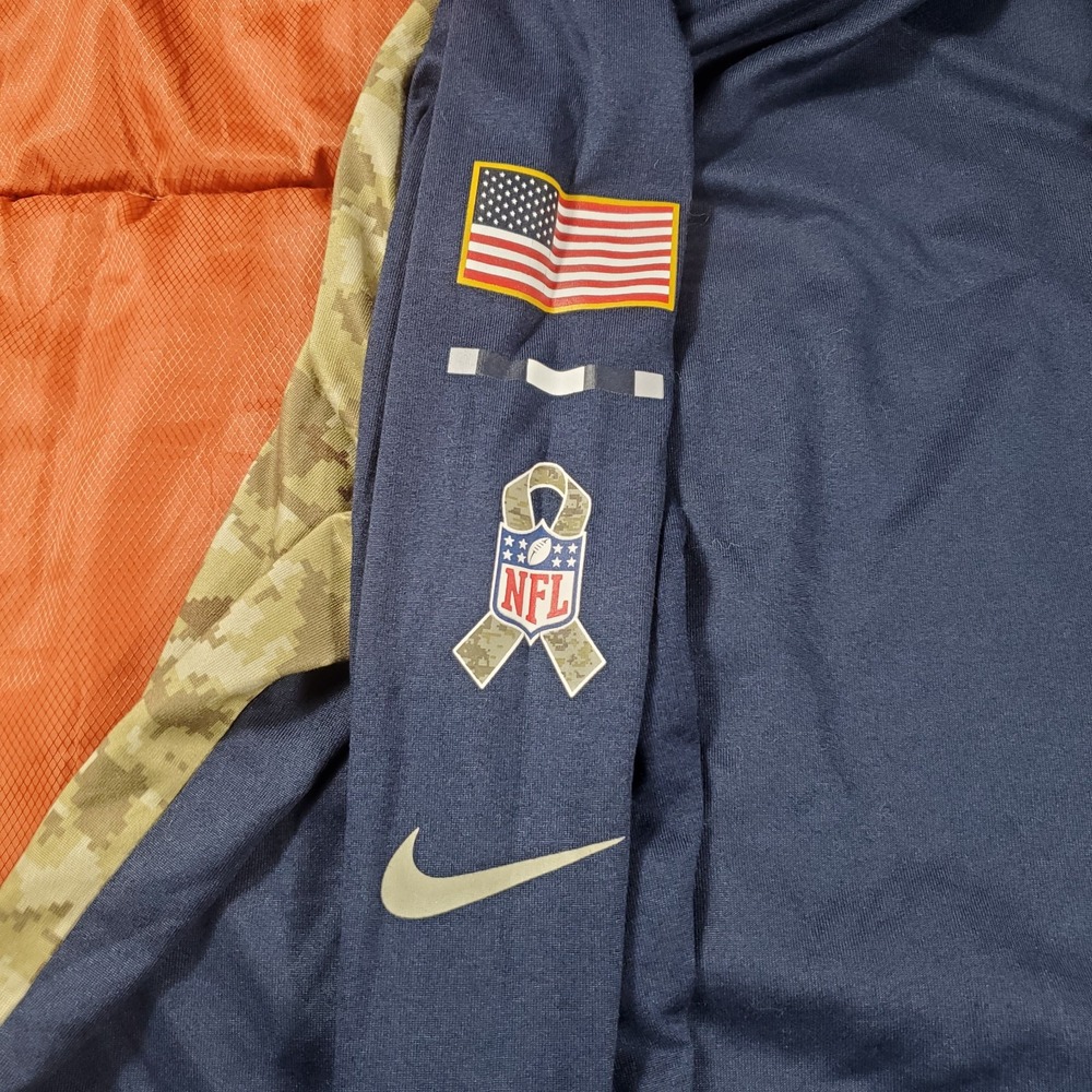 Nike Dallas Cowboys Salute‎ Service Shirt Men M Camo Dri Fit OnField 3/4 Sleeve - Picture 9 of 13